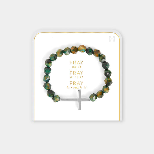 PRAY ON IT GREEN BRACELET