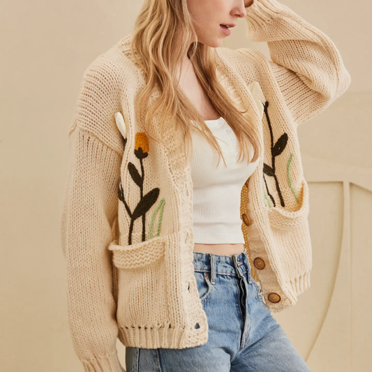 FLOWER KNIT CARDIGAN