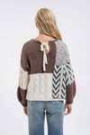 COLORBLOCK CABLE KNIT SWTR