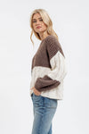 COLORBLOCK CABLE KNIT SWTR