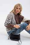 COLORBLOCK CABLE KNIT SWTR