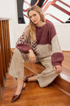 COLORBLOCK CABLE KNIT SWTR