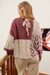 COLORBLOCK CABLE KNIT SWTR