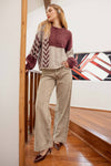 COLORBLOCK CABLE KNIT SWTR