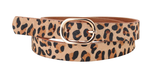 LEOPARD PRINT LEATHER BELT