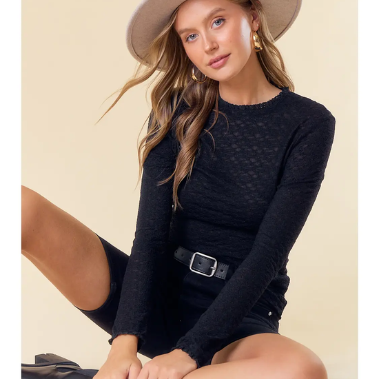 STRETCH KNIT TOP BLK