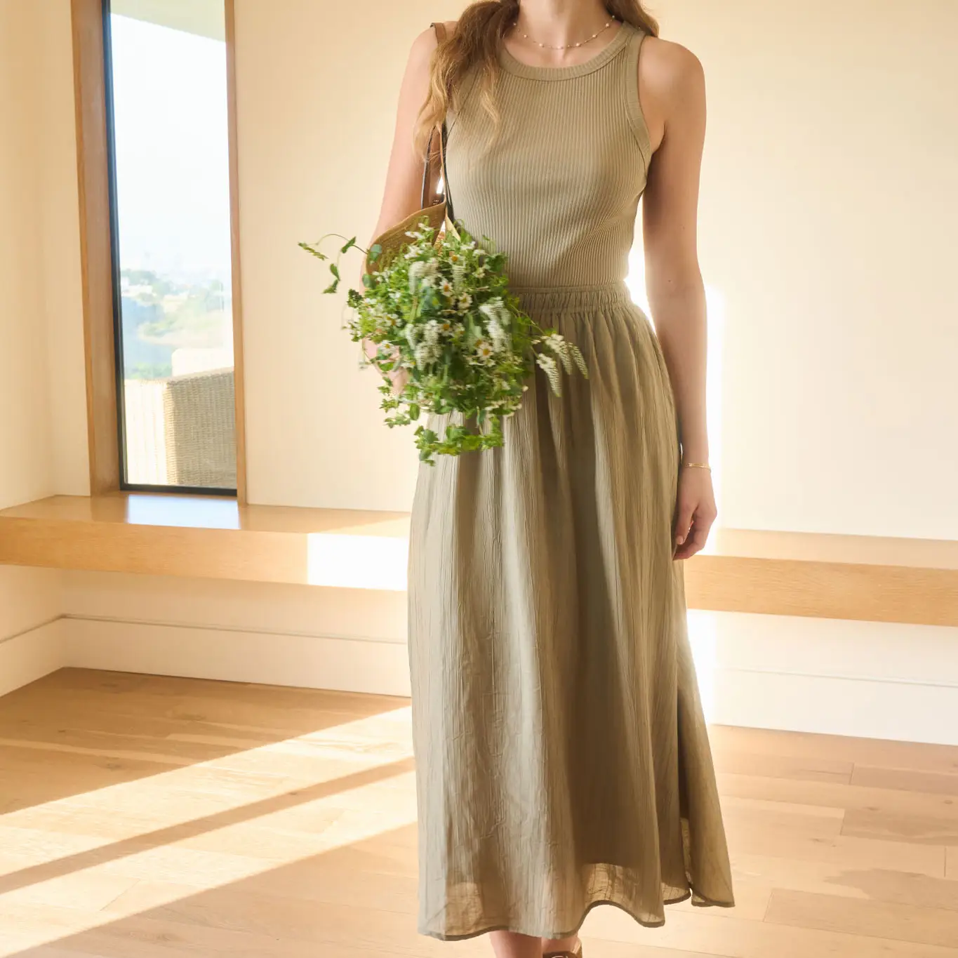 TANK MAXI DRESS LIGHT OLIVE REVERIE TANK MAXI DRESS LIGHT OLIVE REVERIE