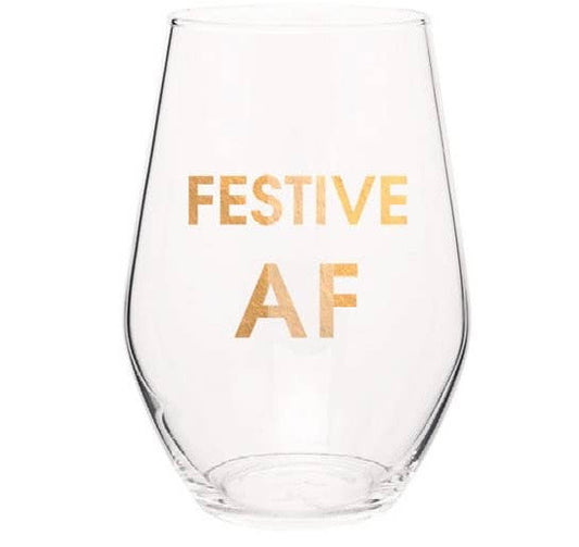 FESTIVE AF WINE GLASS