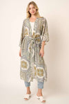 PAISLEY PRINT BELTED DUSTER