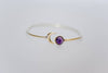 GEMSTONE SUN AND MOON OPEN BRASS BANGLE BRACELET