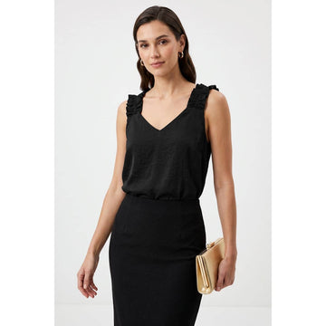 RUFFLE STRAP V-NECK TANK