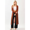 TEXTURED SLIT MAXI CARDIGAN