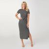 STRIPE TIE WAIST MIDI DRESS