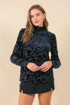 VELVET SMOCKED TOP