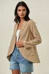 HOUNDSTOOTH JACQUARD BLAZER