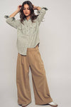 PINSTRIPE BUTTON-UP