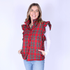 SCOTTIE PLAID VEST WITH RUFFLE