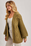 CHUNKY CABLE KNIT CARDIGAN