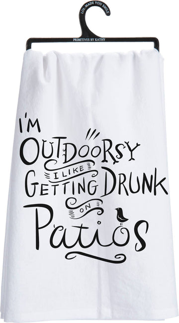 I'M OUTDOORSY GETTING DRUNK KITCHEN TOWEL