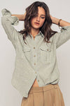 PINSTRIPE BUTTON-UP