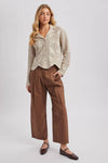 BUTTON DOWN SCALLOPED HEM CARDIGAN