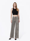 LEOPARD WIDE LEG JEANS