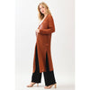 TEXTURED SLIT MAXI CARDIGAN
