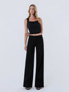 PRESSED BLACK WIDE LEG JEANS
