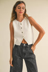 METAL BUTTON KNIT VEST