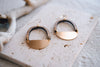 GOLD PLATED HALF MOON EARRINGS-TRIANGLE