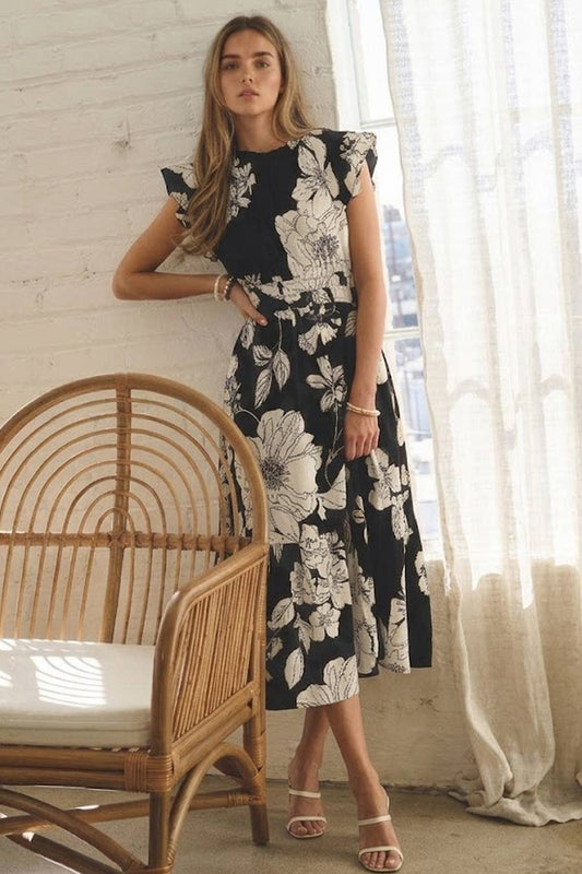 FLUTTER SLEEVE DRESS