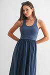BREEZE EASE RIB TANK MIDI DRESS