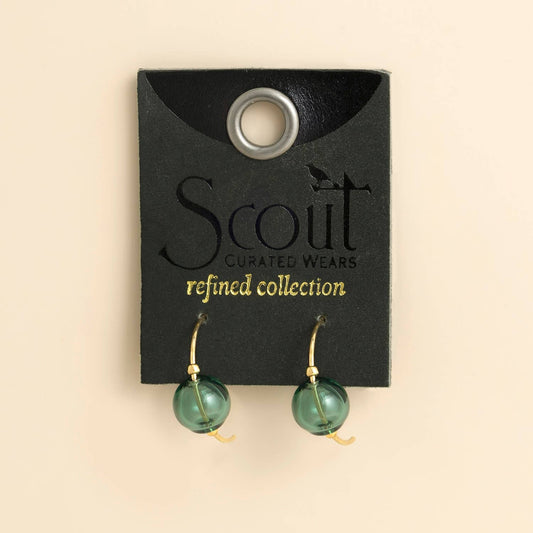 GLASS TEAL GOLD EARRINGS