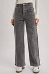 HIGH-RISE SEAMED POCKETS STRAIGHT LEG JEANS