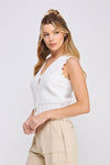 POINTELLE KNIT BUTTON UP
