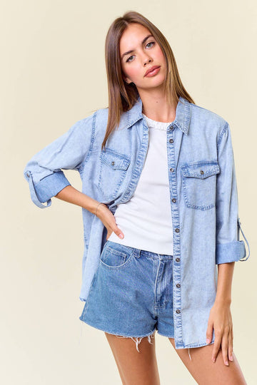 CHAMBRAY BUTTON DOWN SHIRT