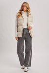 HIGH-RISE SEAMED POCKETS STRAIGHT LEG JEANS