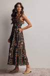 FLORAL TIERED MIDI DRESS