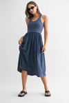 BREEZE EASE RIB TANK MIDI DRESS