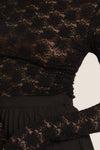 FLORAL LACE LONG SLEEVE MESH TOP