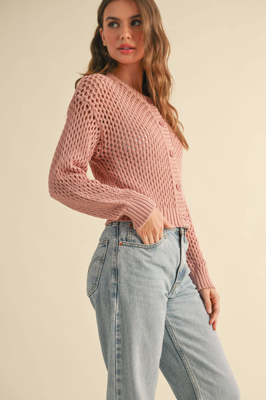 CROCHET BUTTONDOWN CARDIGAN