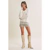 LACE TRIM BRUSHED SWEATER