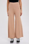 LATTE KNITTED WIDE LEG PANTS