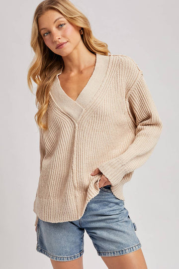 V-NECK KNIT SWEATER