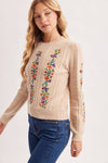 VINTAGE FLORAL KNIT SWEATER