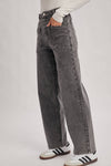 HIGH-RISE SEAMED POCKETS STRAIGHT LEG JEANS
