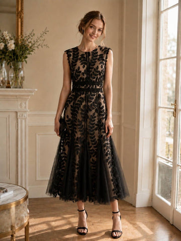 BOTANICAL ETHEREAL MIDI DRESS