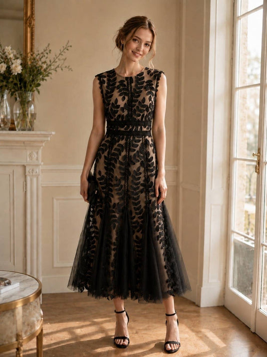 BOTANICAL ETHEREAL MIDI DRESS