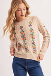 VINTAGE FLORAL KNIT SWEATER