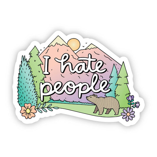I HATE PEOPLE NATURE STICKER
